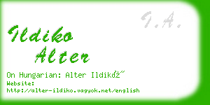 ildiko alter business card